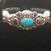 CAROLYN POLLACK STERLING SILVER TURQUOISE AMETHYST GEM CUFF BRACELET # 143