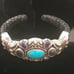 CAROLYN POLLACK STERLING SILVER TURQUOISE AMETHYST GEM CUFF BRACELET # 143