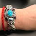 CAROLYN POLLACK STERLING SILVER TURQUOISE AMETHYST GEM CUFF BRACELET # 143