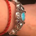 CAROLYN POLLACK STERLING SILVER TURQUOISE AMETHYST GEM CUFF BRACELET # 143