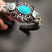 CAROLYN POLLACK STERLING SILVER TURQUOISE AMETHYST GEM CUFF BRACELET # 143