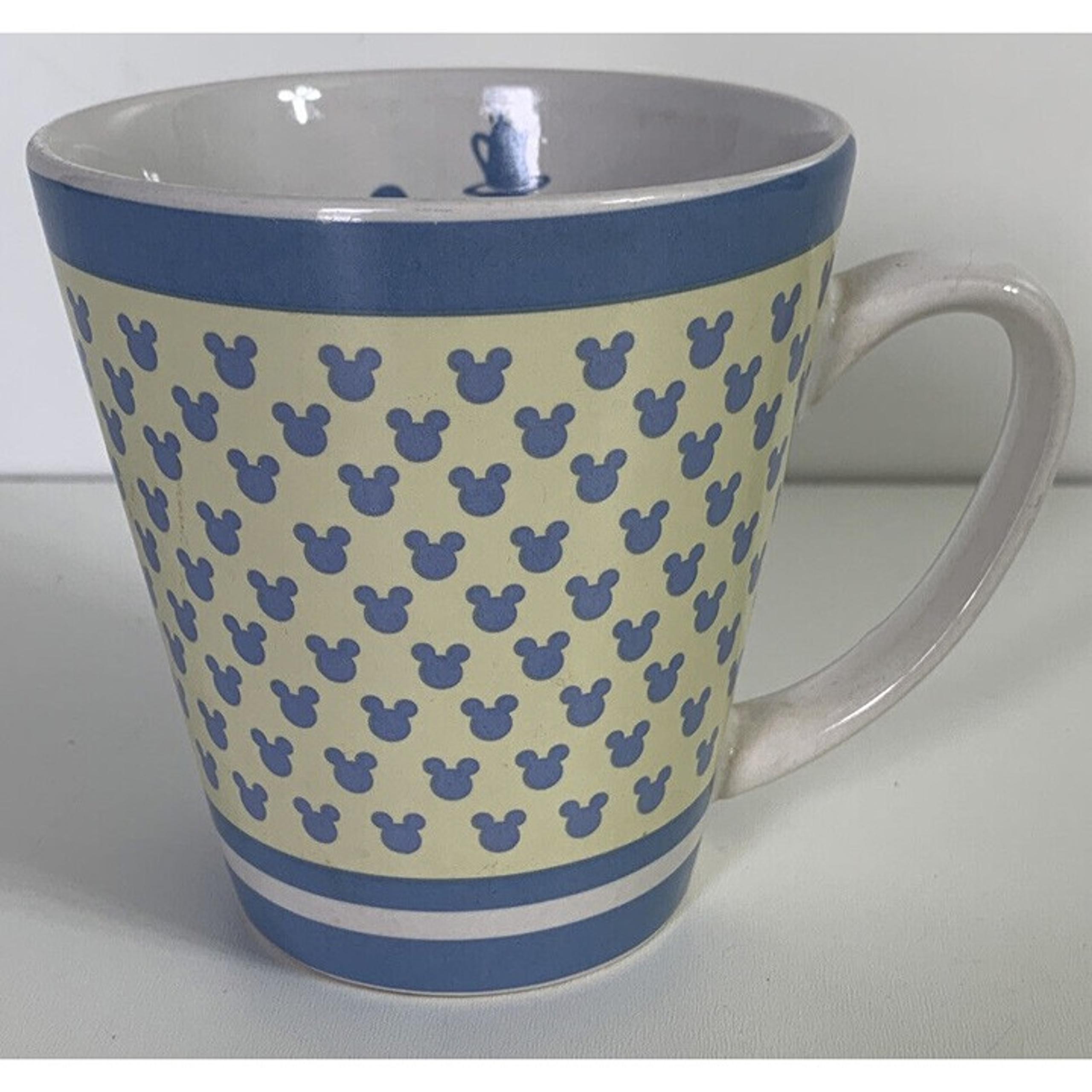 Disney Mickey Mouse Mug Stoneware Yellow Blue Coffee Cup