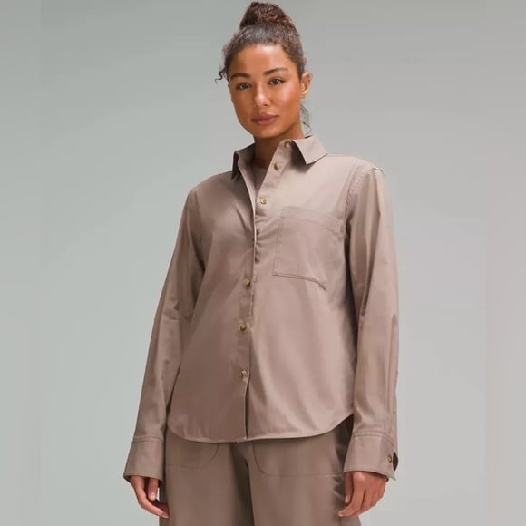 NWT LULULEMON Relaxed-Fit Cotton-Blend Poplin Button-Down Shirt