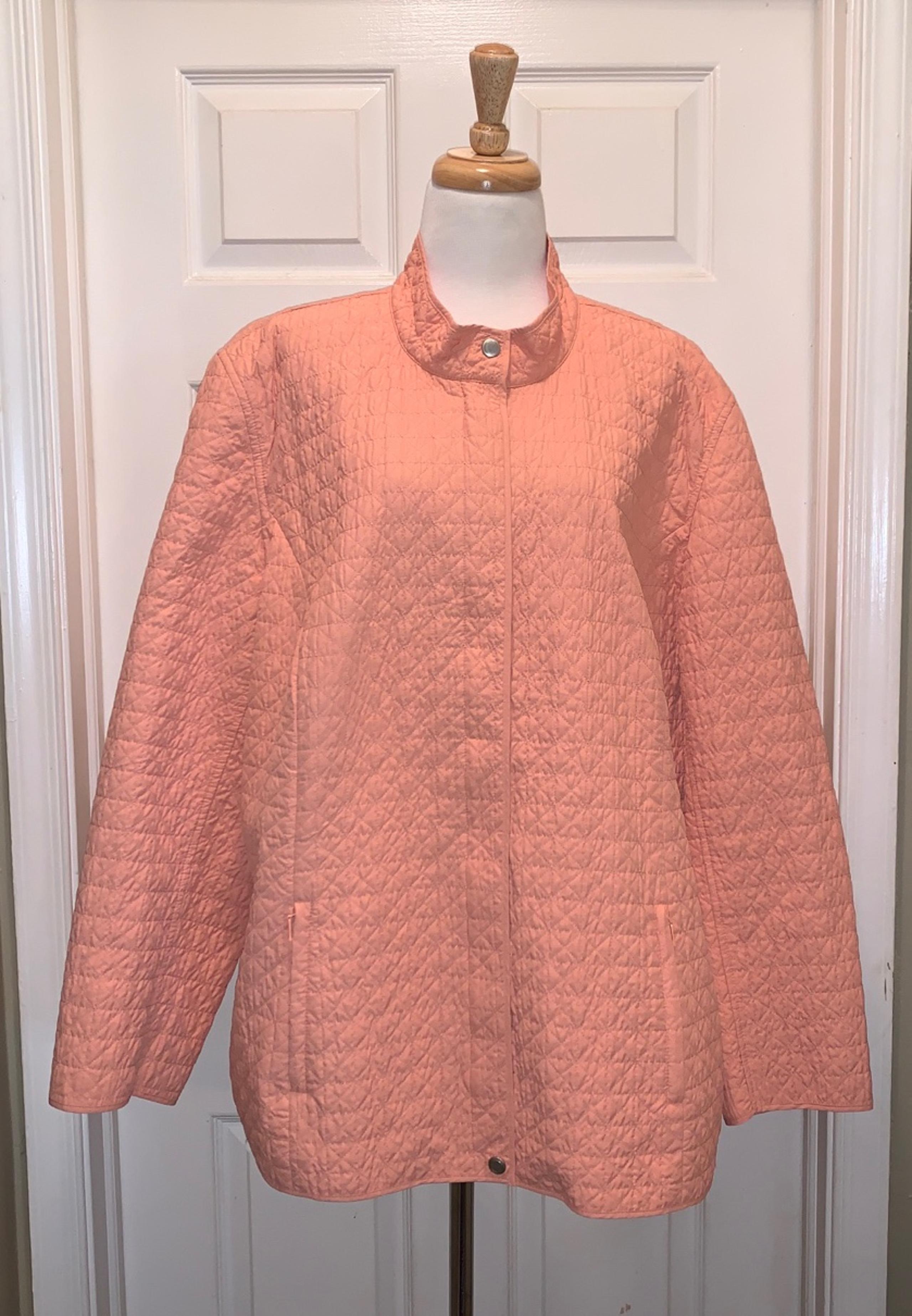 Talbots Woman Quilted  Zip up Lightweight Jacket Soft Peach Size 22.