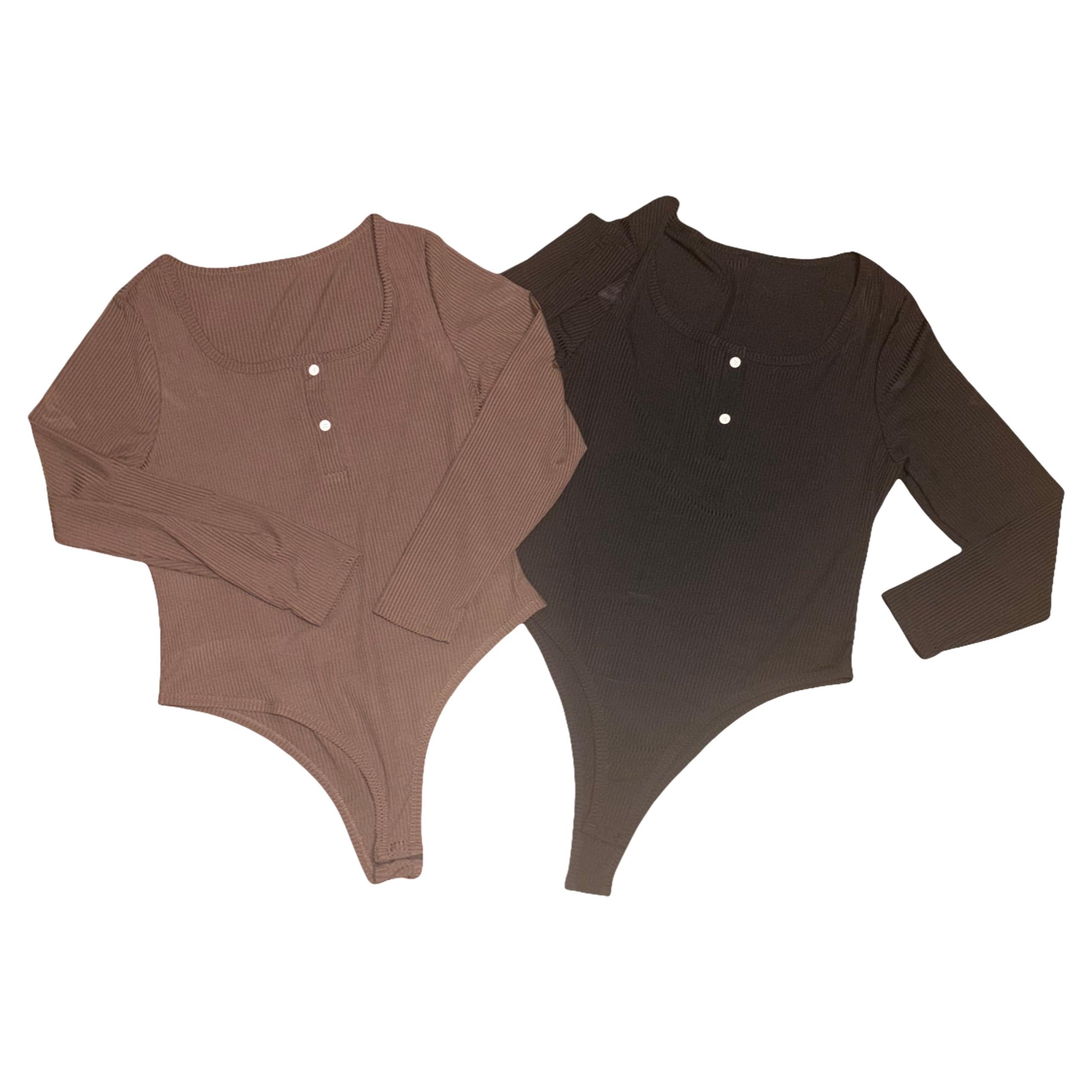 SHEIN Curve Set Of Two Black & Brown One Pieces New Size 2XL