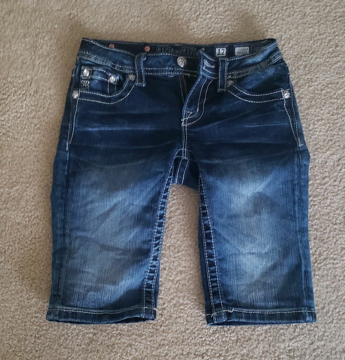 Miss me girls sz 12 shorts blue denim je