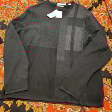 NWT Calvin Klein Mens Black V Neck Sweater Size L
