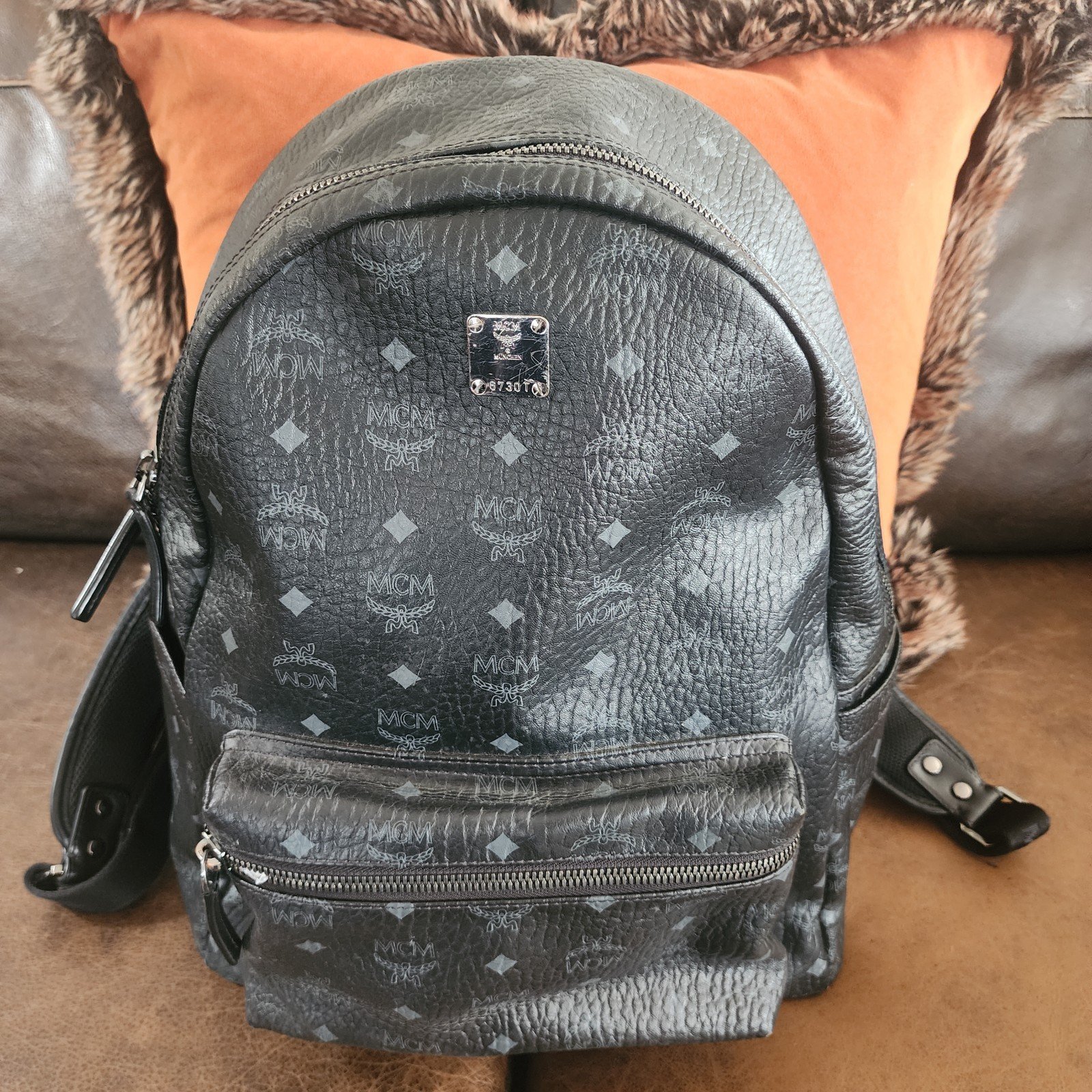 MCM Leather Visetos Backpack - 100% Authentic!