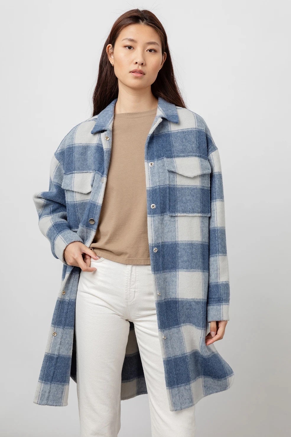 Rails Shacket Jaro Longline Jacket Coat Buffalo Check Plaid XS