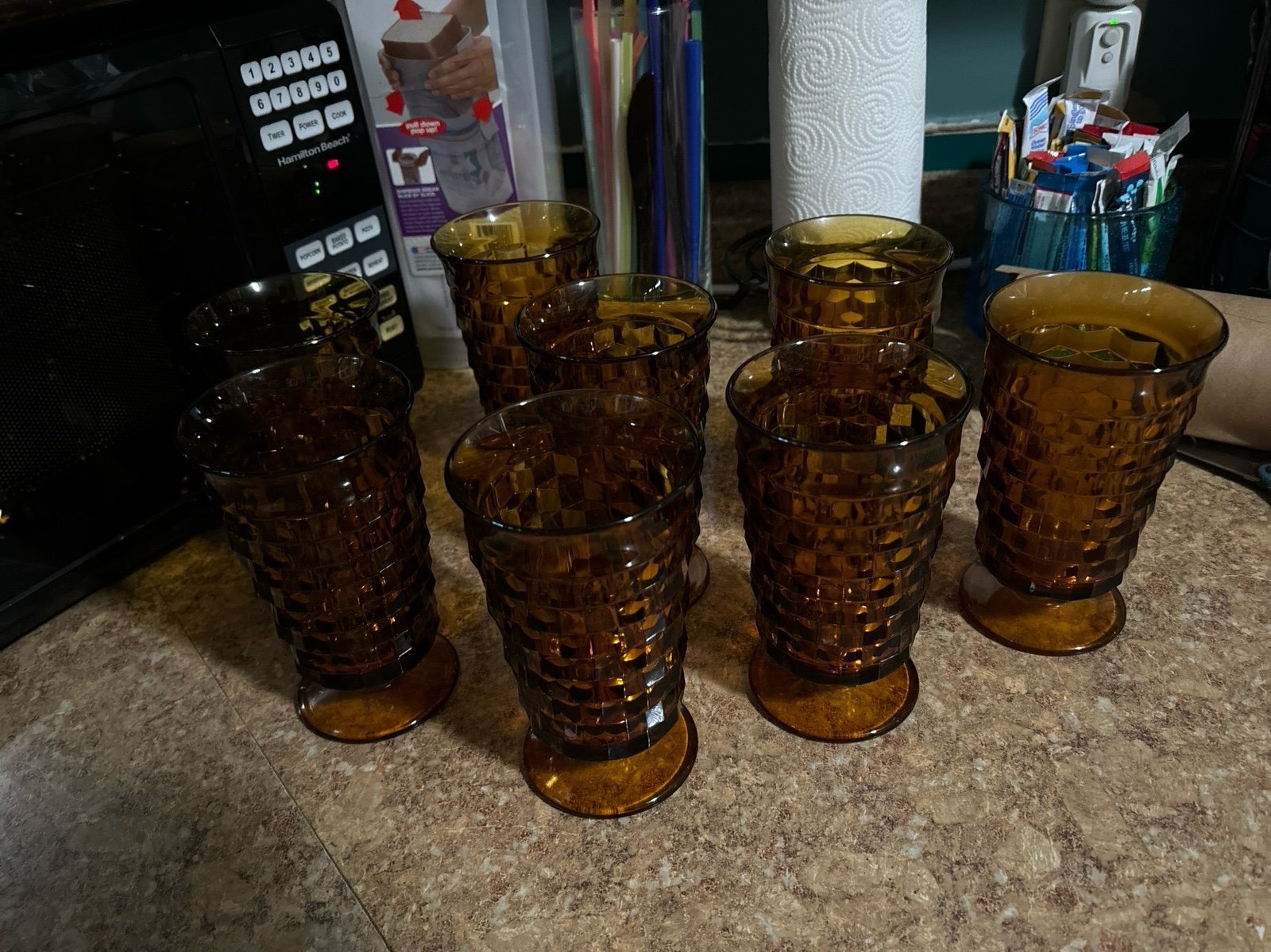 White hall amber by colony ice tea glasses
