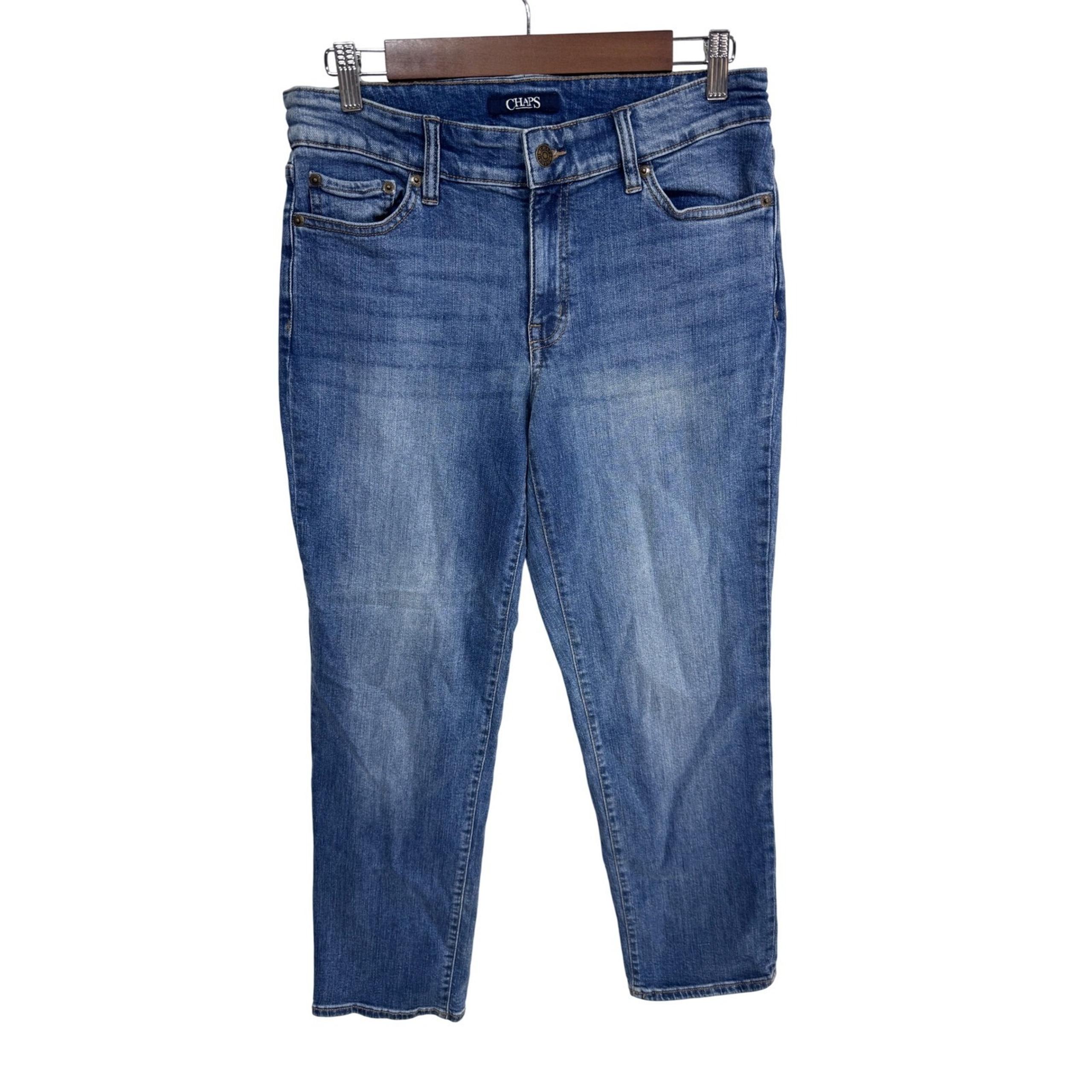 Chaps Denim Jeans Comfort Waist High Rise Stretch Blue Size 8