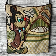 Vintage hand beaded Mickey Mouse purse