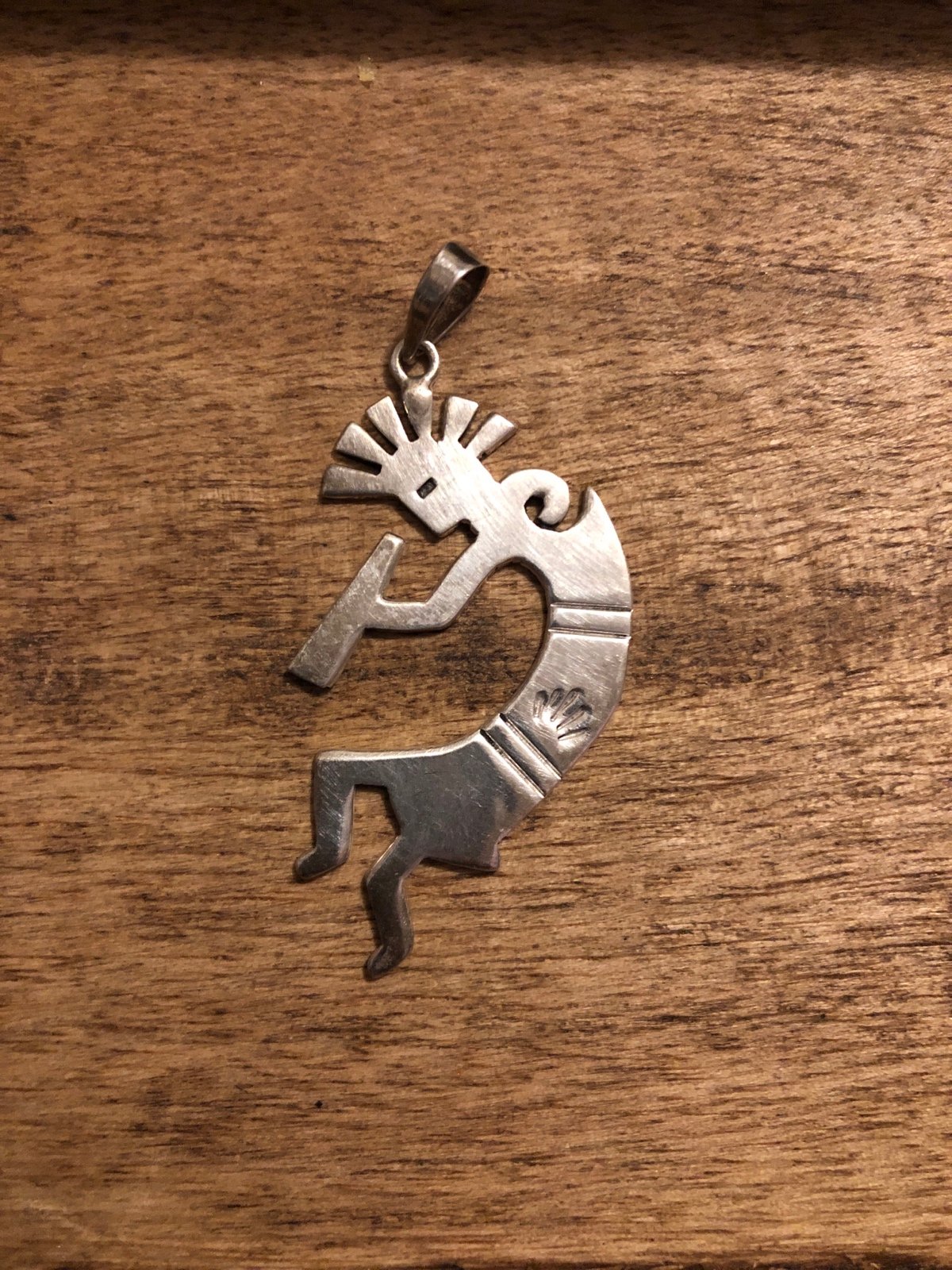 kokopelli Navajo sterling silver pendant
