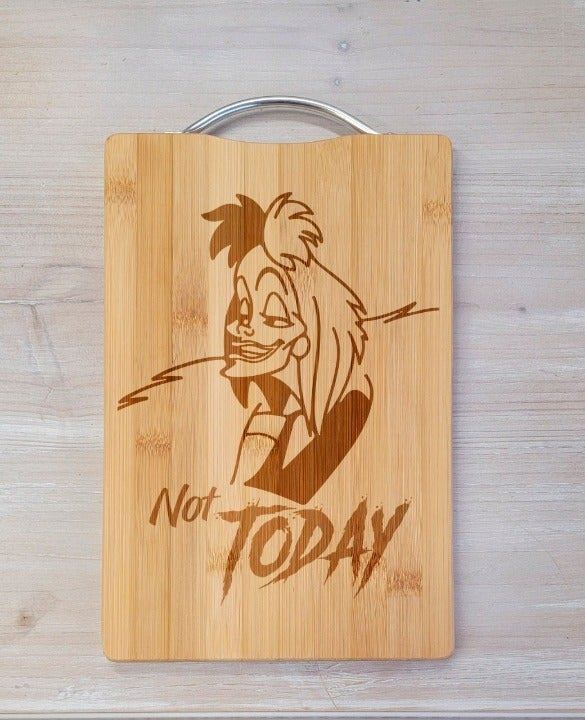 Cruella Deville Laser Engraved Cutting Board