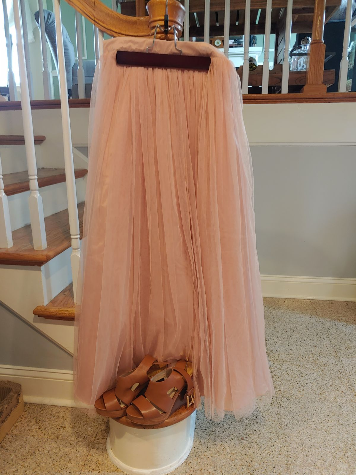NWT DO+BE blush pink tulle maxi skirt