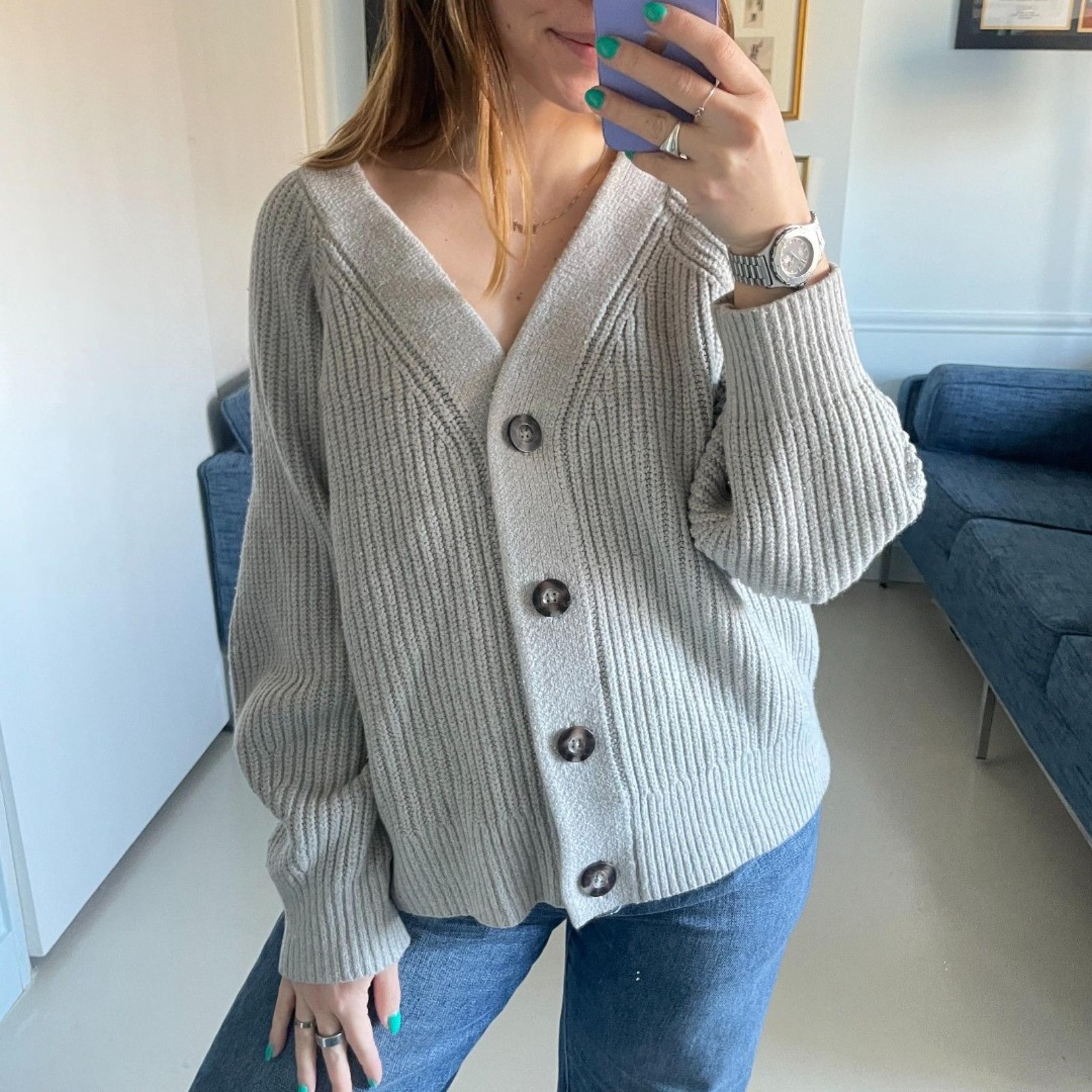 Old Navy Cotton Wool Blend Sweater Cardigan Gray Size XL
