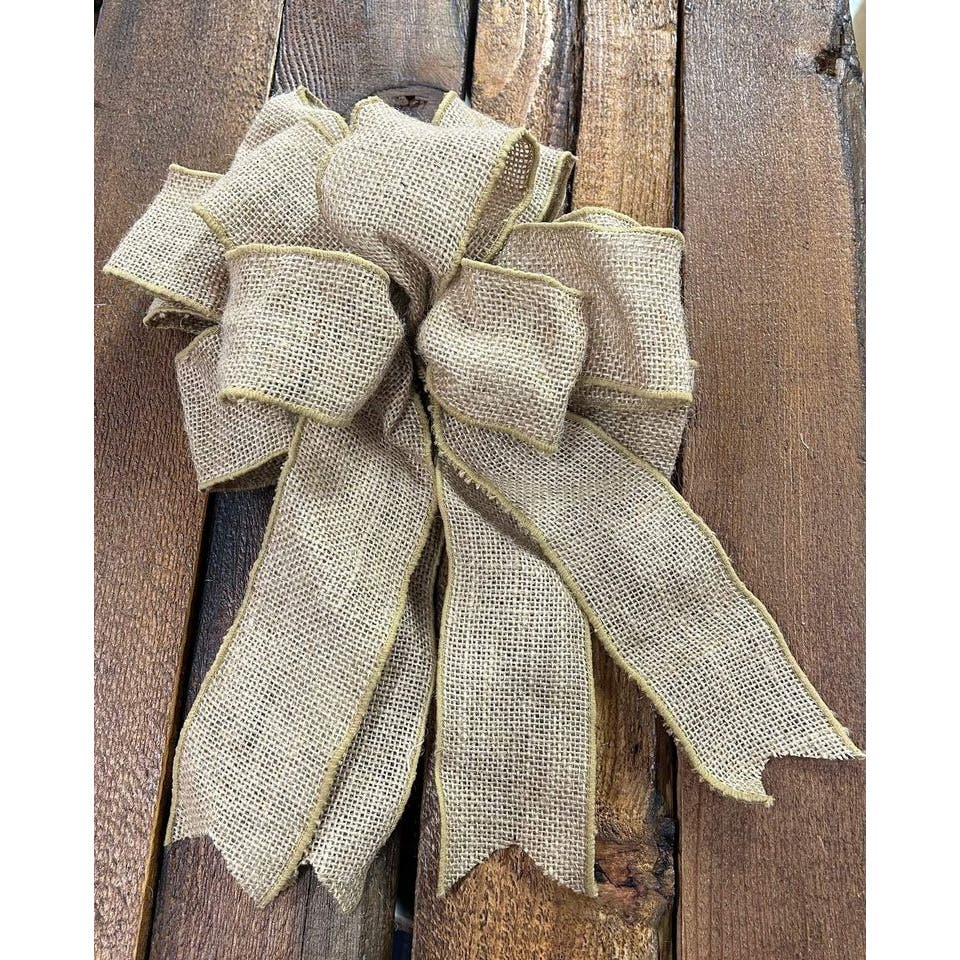 LOT of 14 Large Burlap Bow Various Sizes Great for: Gifts Decor Weddings Crafts