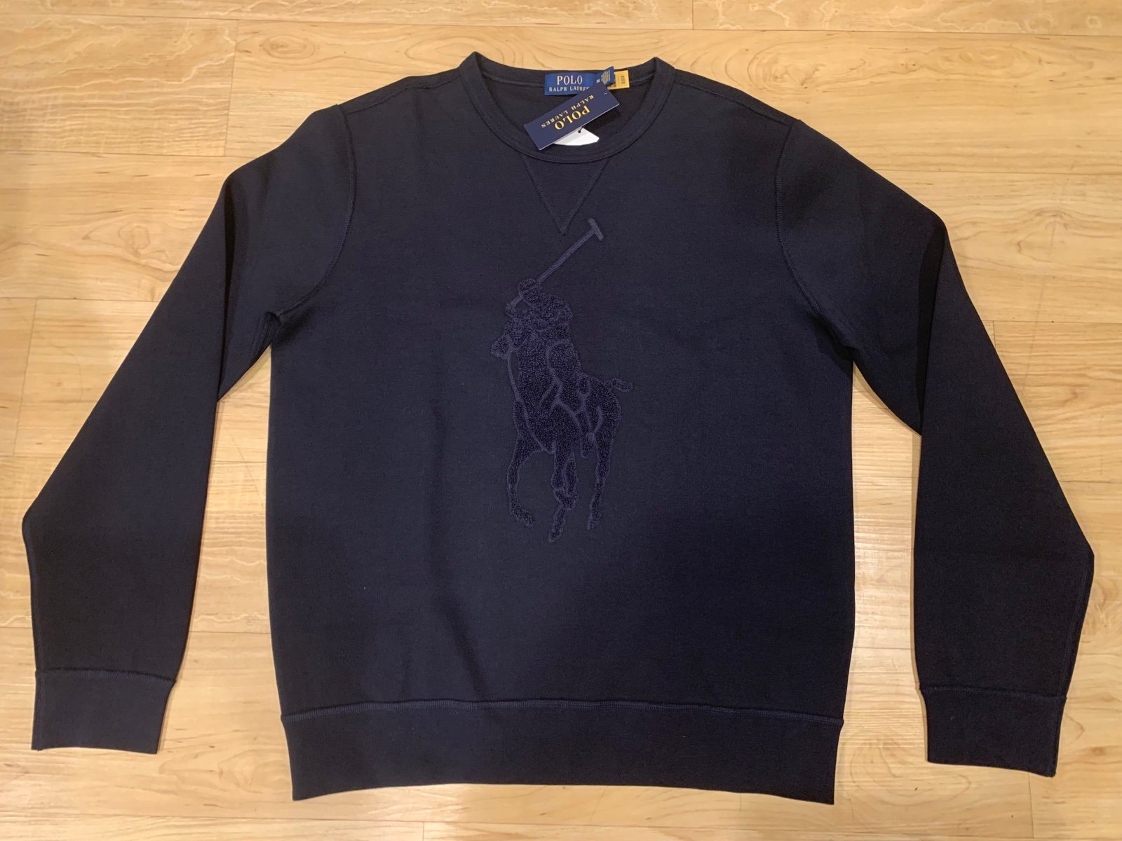 Polo Ralph Lauren Men’s Chenille Print Big Pony Crewneck Sweatshirt Blue NWT M