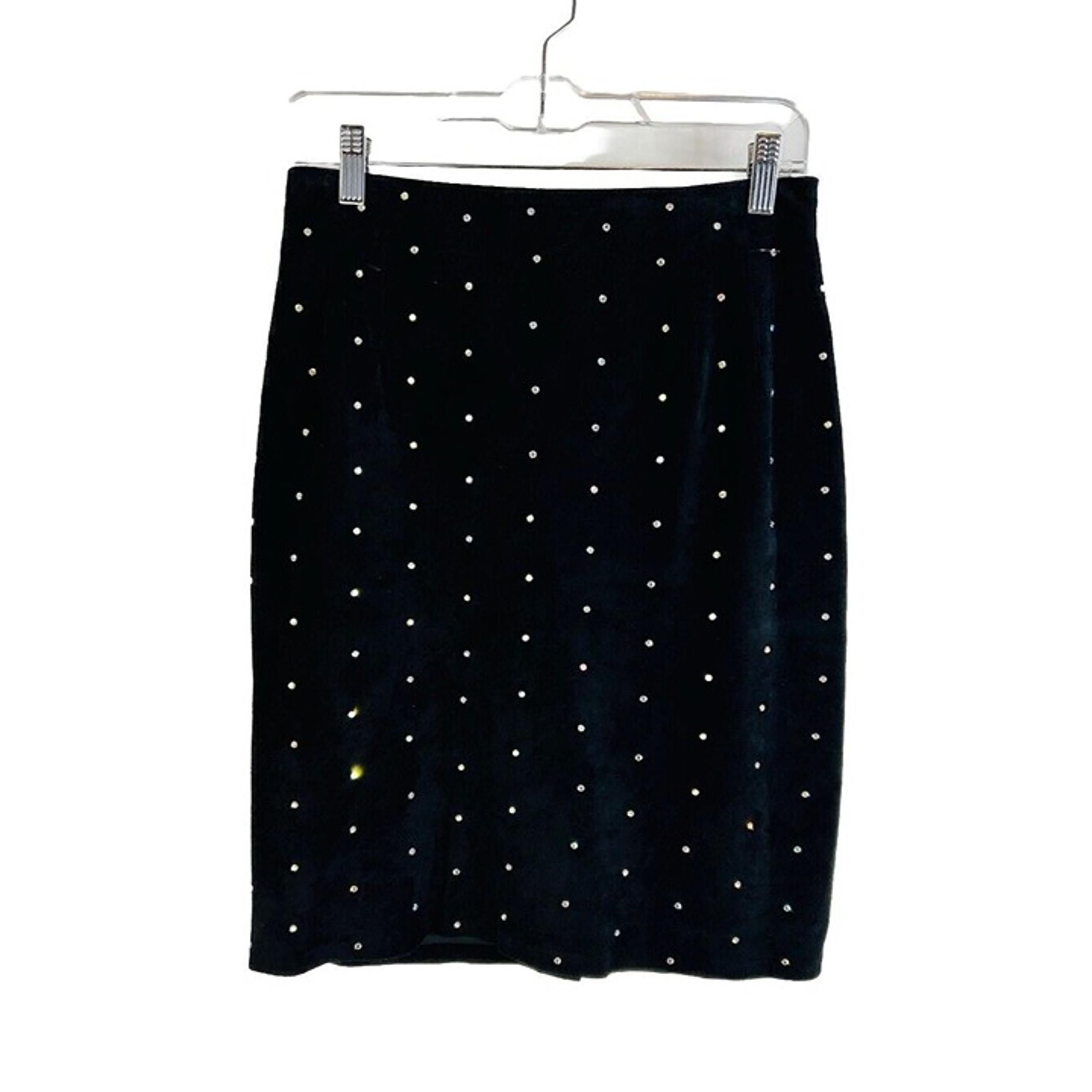 Vintage 90s Cache Womens 10 Suede Leather Embellished Pencil Skirt Rave Vamp