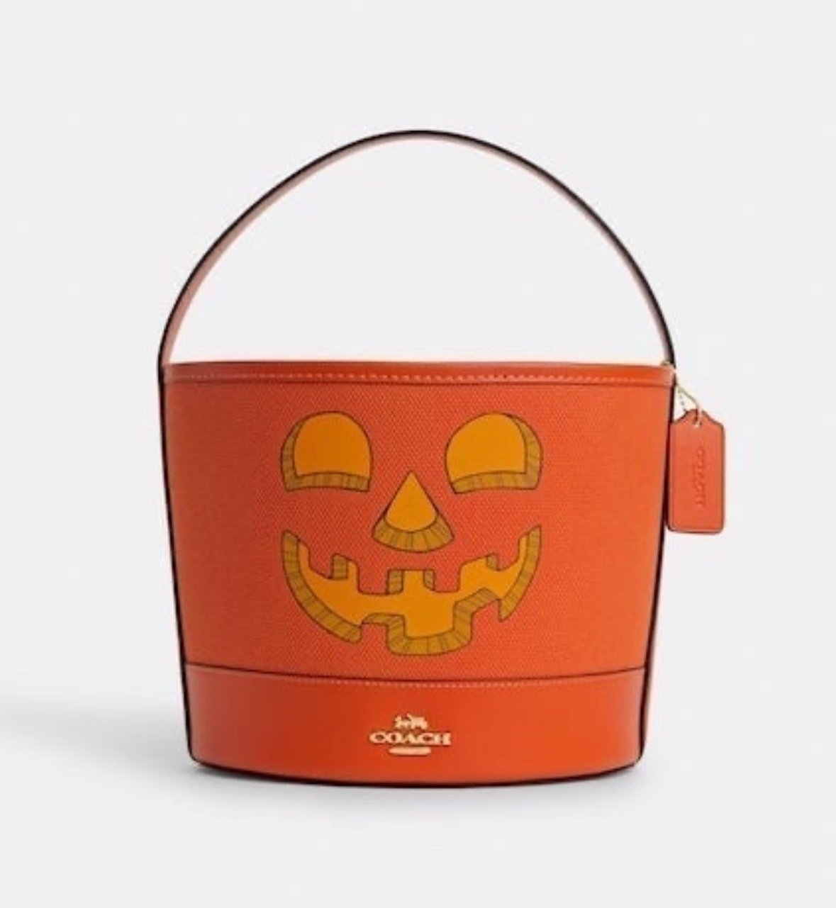 Coach Trick Or Treat Bucket In Signature Canvas With Halloween Pumpkin