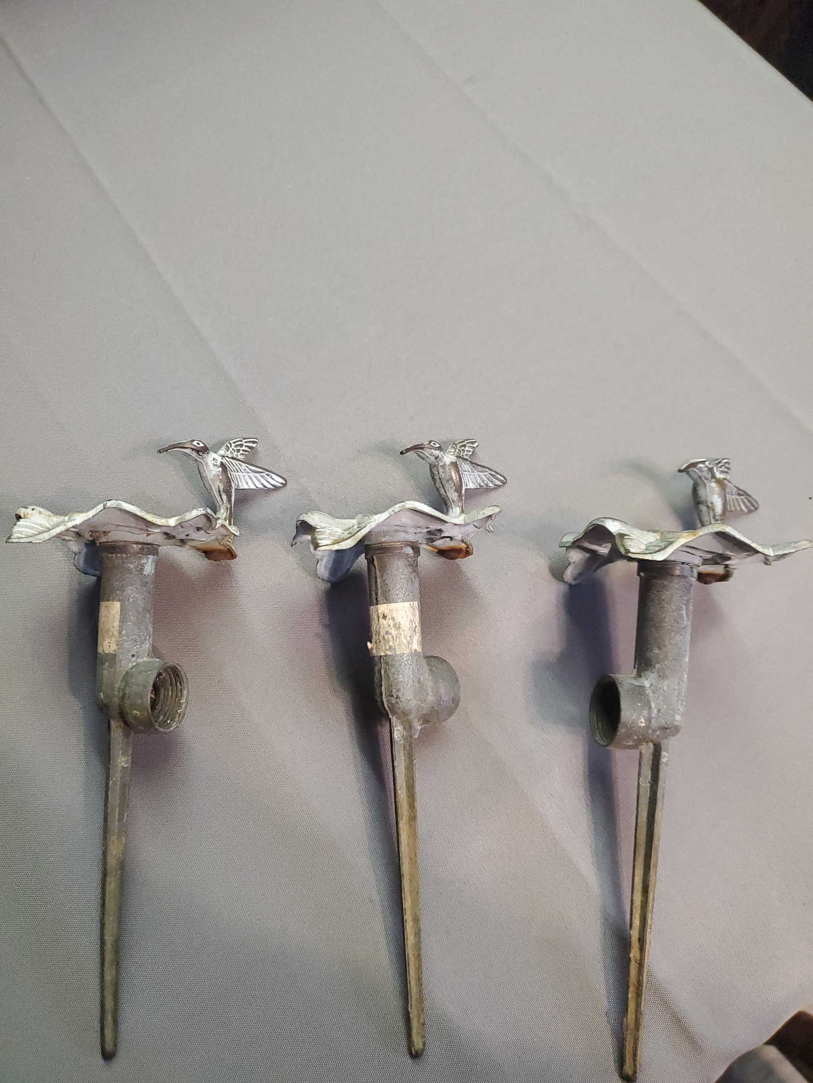 3 Rain Bird Brass Lawn and Garden Sprinklers Hummingbird