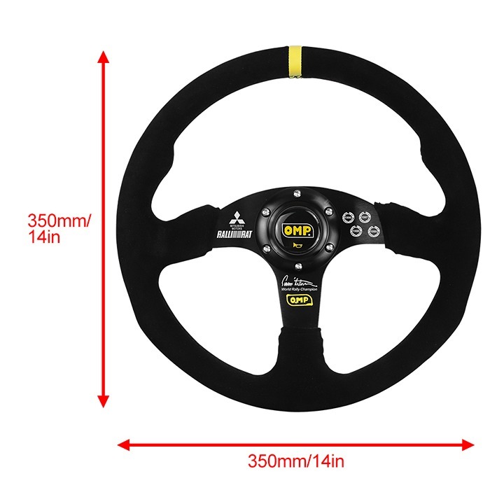 BRAND NEW 14 OMP WRC WORLD RALLY CHAMPION Racing Suede Black Steering Wheel