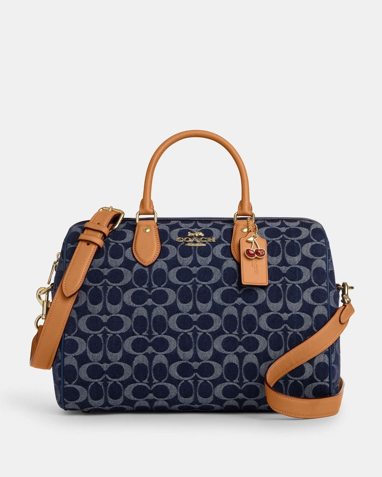 Coach Rowan Large Satchel Bag In Signature Denim Canvas