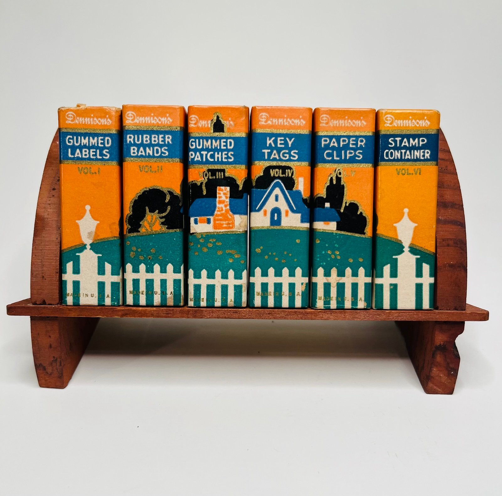 Dennison’s Office Supplies 6 Volume Set with Stand 1930s/1940s