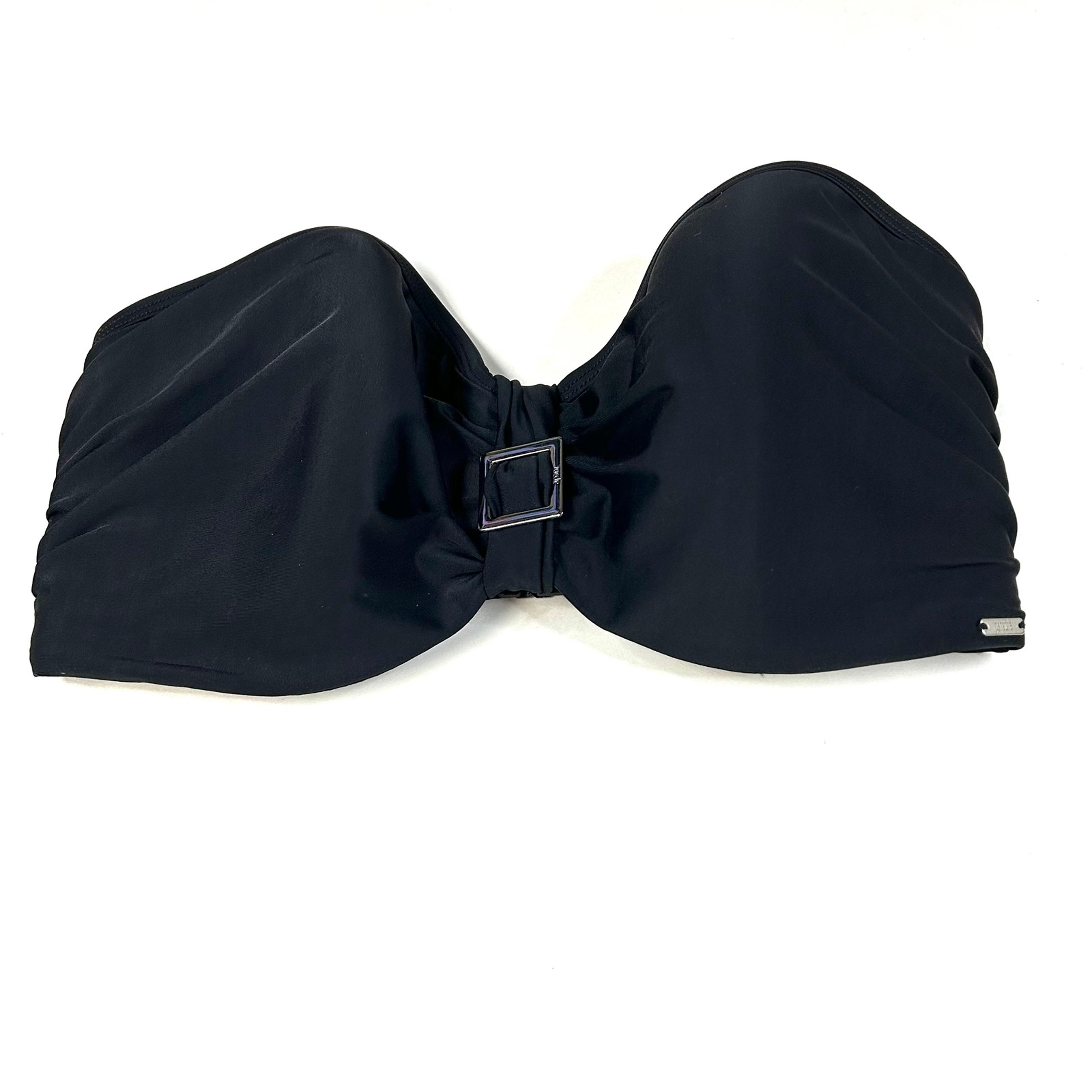 Panache 34F 34DDD Anya Bandeau Bikini Top Solid Black SW0883 Underwire #1146