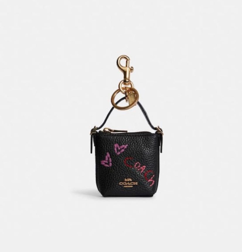 Coach Mini Val Duffle Bag Charm/Keychain With Diary Embroidery