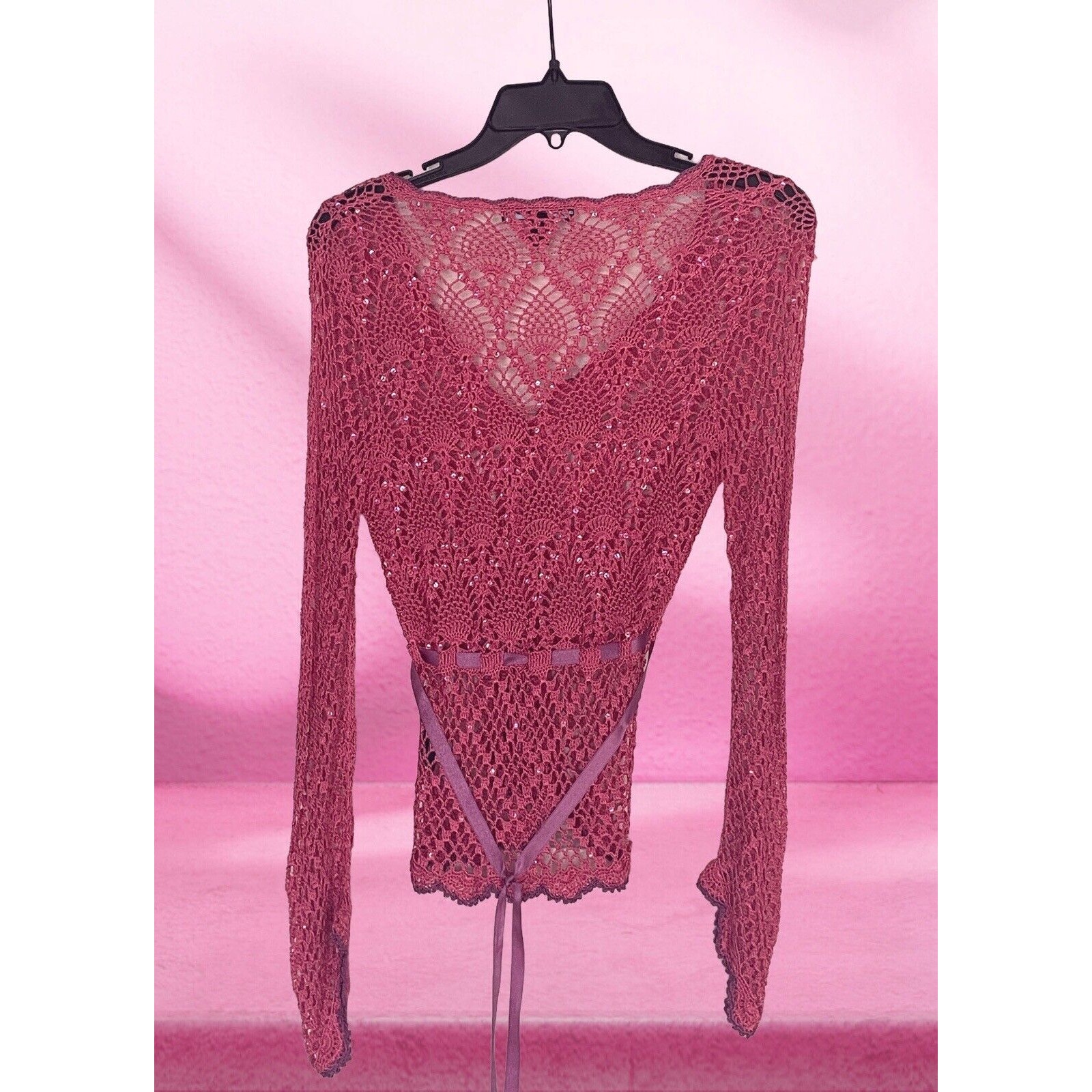 Vintage Betsey Johnson Pink Button Up Sweater