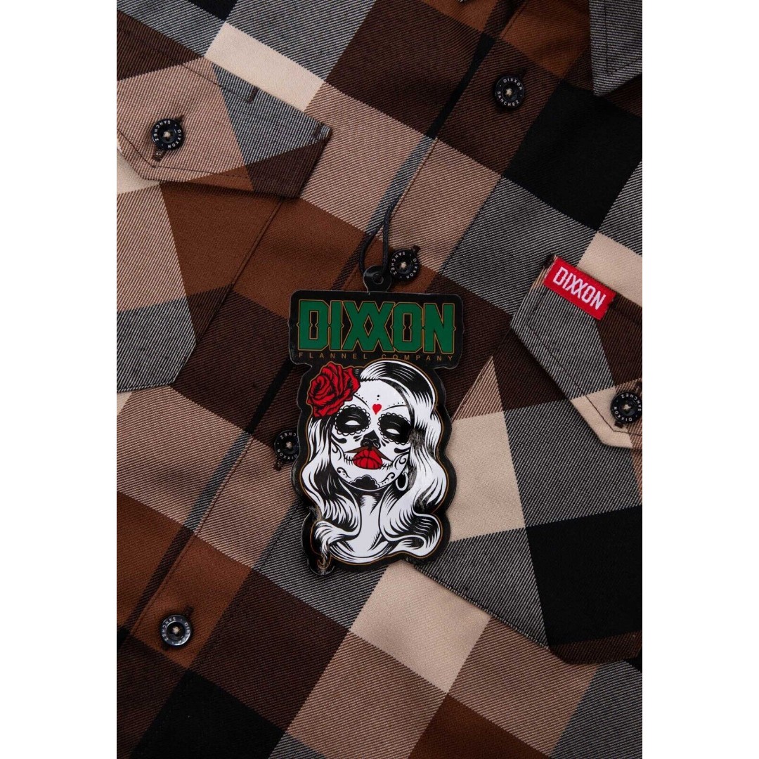 DIXXON Flannel Sz L The Sanchez Brown Gray Black Tan Brand New