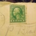 Stamped envelope postmarked 1921 with a 1 cent stamp