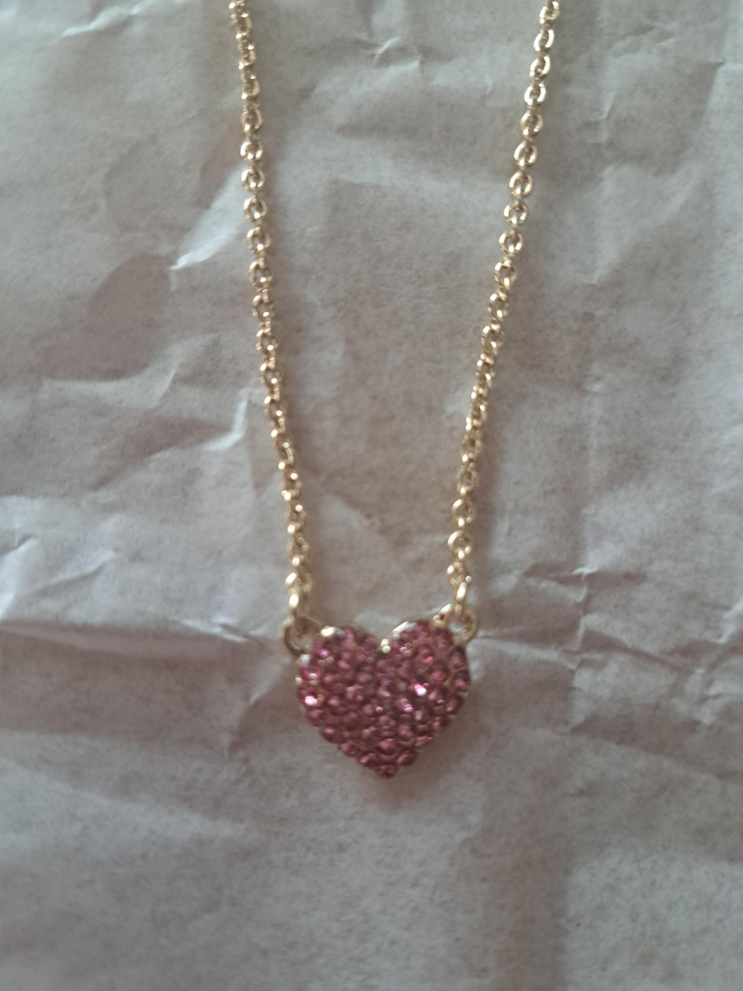 Women's JCrew heart necklace and earrings set