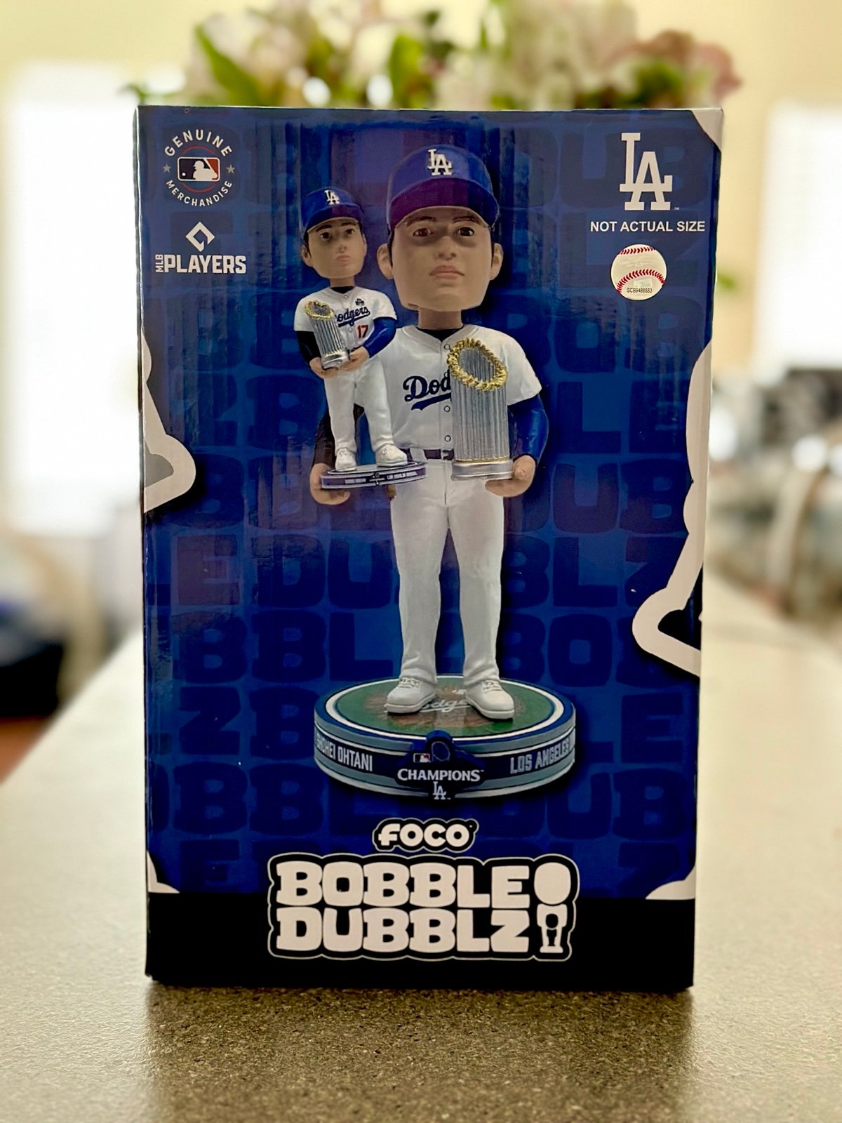 Shohei Ohtani LA Dodgers World Series Champs Bobble Dubblz Bobblehead FOCO NEW