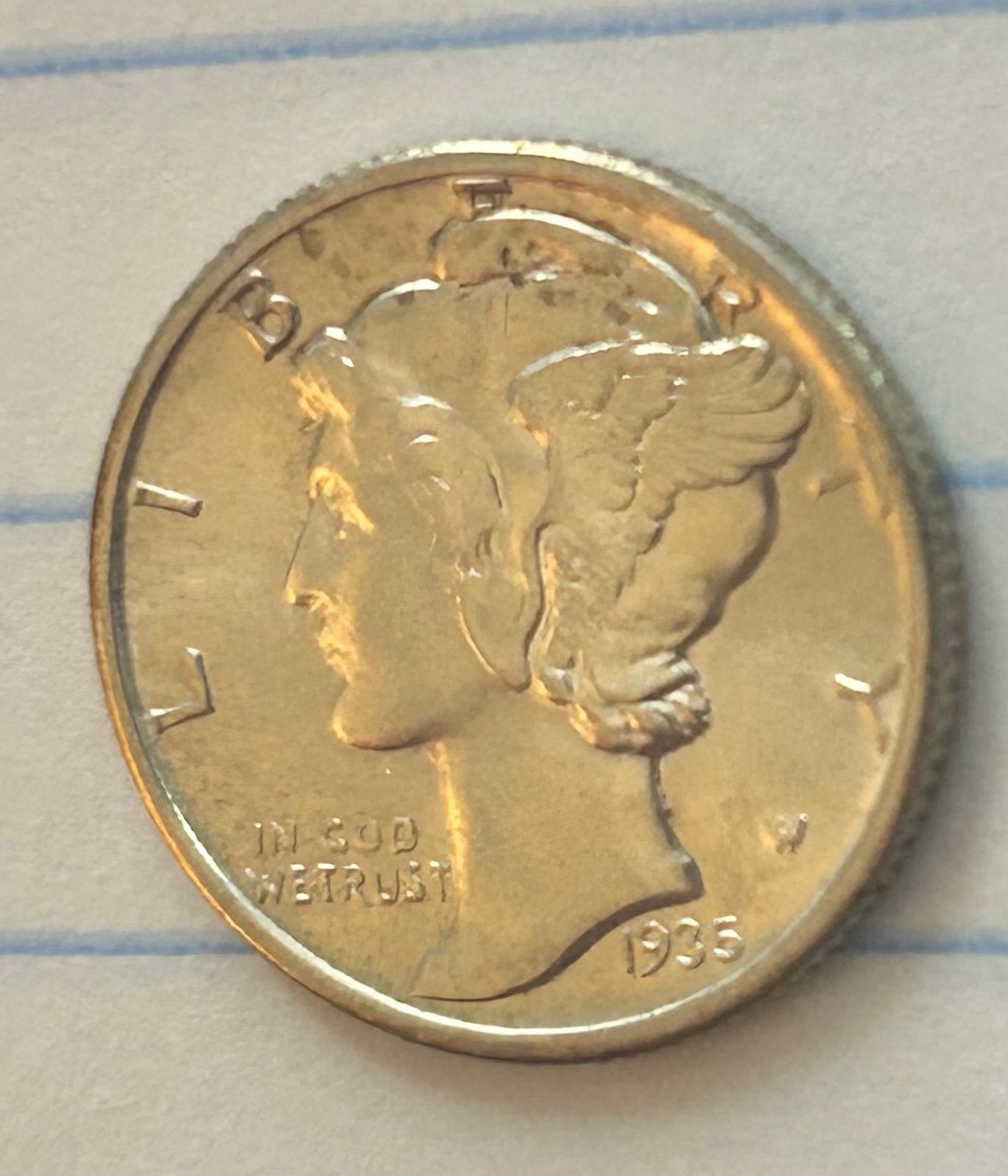 1935 Mercury Dime GEM