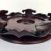 Berkeley Designs Wooden Round Display Stand Holder Carved Base Wood 7”W