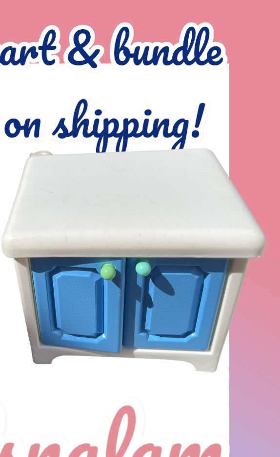 Vintage Little Tikes My Size Barbie Doll House Bedroom - nightstand