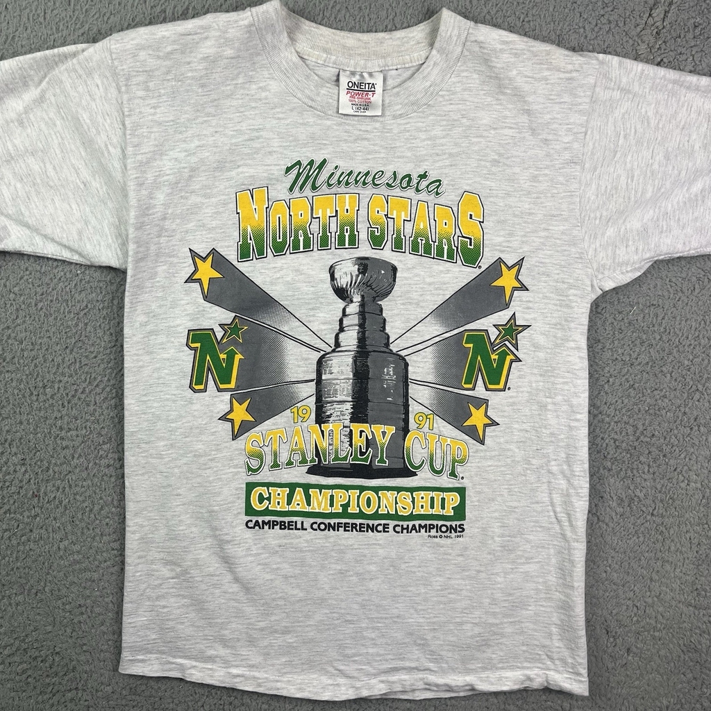 Vintage 90s Minnesota North Stars NHL Stanley Cup Championship 1991 Shirt Mens L