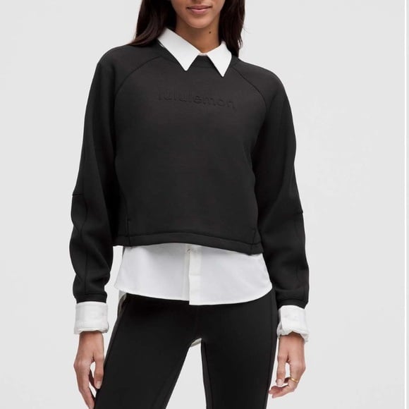 Lululemon Smooth Spacer Cropped Pullover *Graphic Color: Black Size: 12