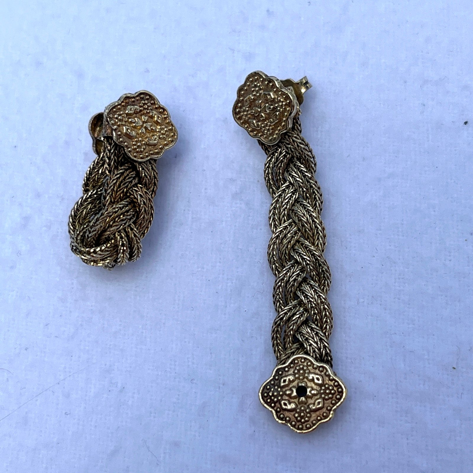 925 Sterling Silver Italy vermeil braided Byzantine style design, fold or unfold