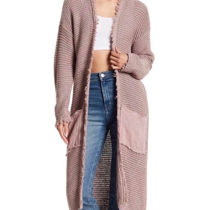 Free People Woodstock Longline Cotton Cardigan Size Small