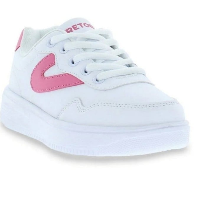 Trenton Girl's Athletic Shoes Lace Up Sneakers Brianna White/Pink NWT