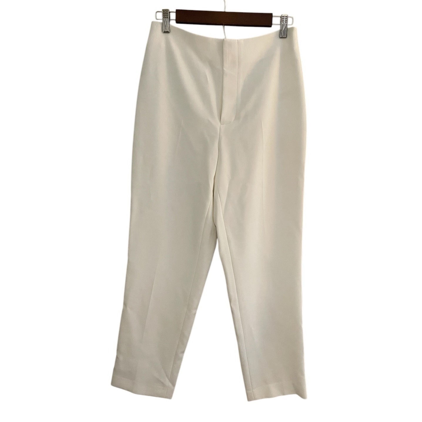 Alice + Olivia Wide Leg Pants Trousers Flat Front Off White Size 6 New