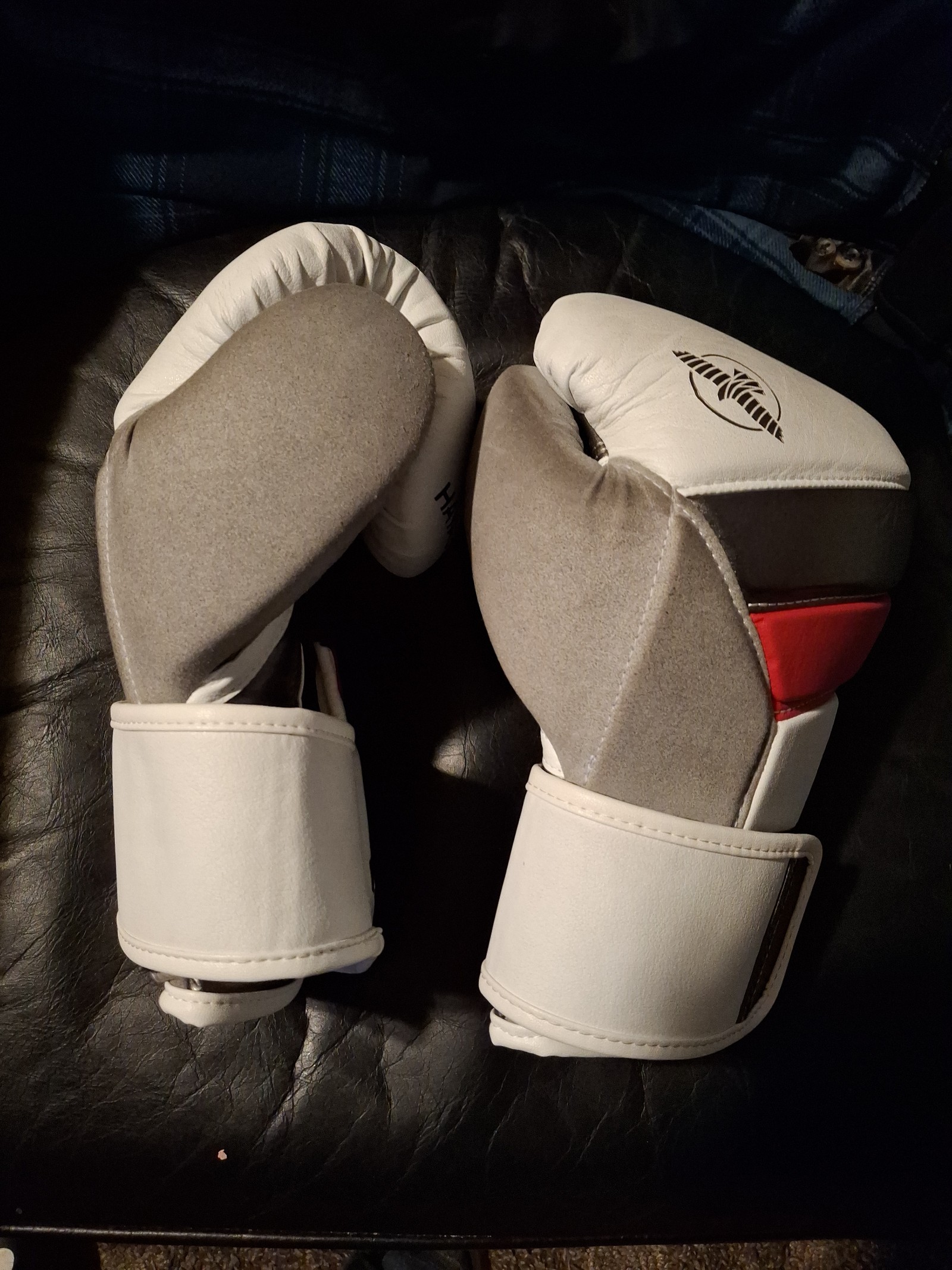 White HAYABUSA BOXING Gloves