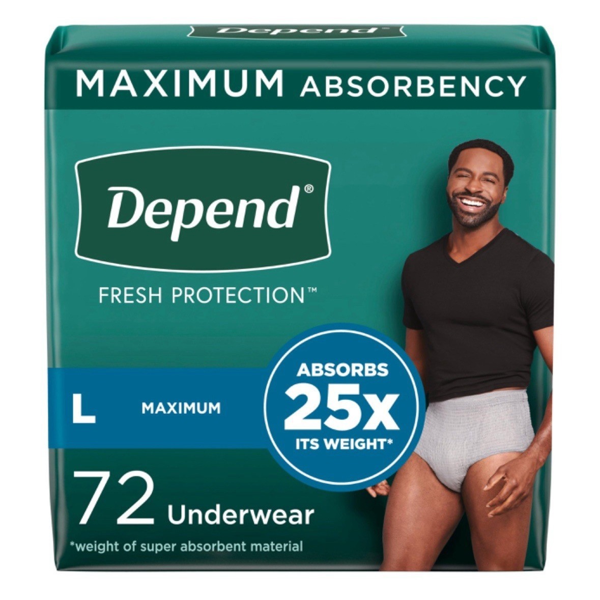 Depend Fresh Protection Adult Incontinence Underwear Men Size Large 72 Ct New