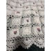 Vintage handmade White w Pink Rose Afghan Blanket beautiful coquette Cottagecore
