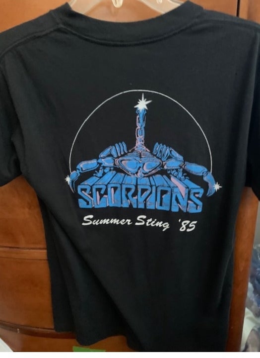 1985 Scorpions Summer Sting Tour T Shirt Vintage 80s Black Single Stitch