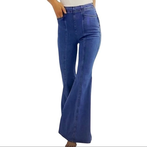 We The Free Just Float On High Waisted Bell Bottom Flare Leg Jeans Size 26