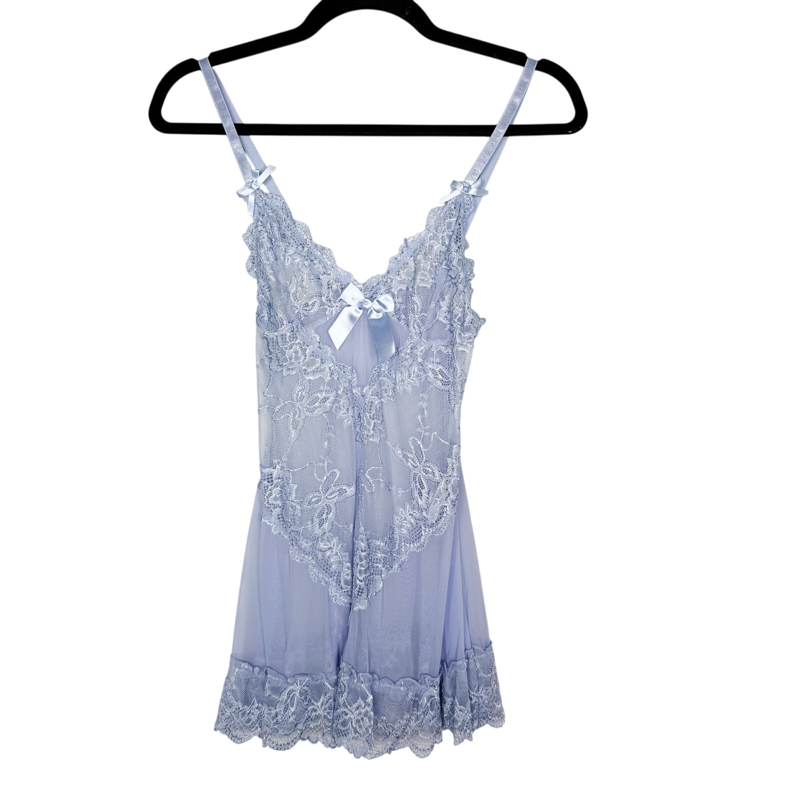 Oh La La Cherie Small Brunnera Blue Valentine Soft Cup Babydoll Chemise Lingerie